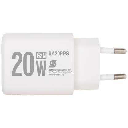 home Punjač kučni, brzi, 1 x USB-A, 1 x USB-C, 20W, GaN - SA20PPS