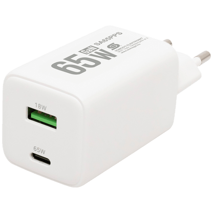 home Punjač kučni, brzi, 1 x USB-A, 1 x UCB-C, 65W, GaN - SA65PPS