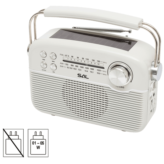 SAL Radio prijemnik sa solarnim napajanjem, FM-AM-SW, Bluetooth - RPR9