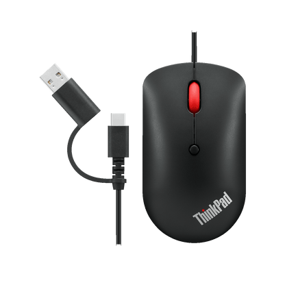 Lenovo Miš optički, 2400 dpi, USB-C/USB-A - ThinkPad USB-C Wired Compact Mouse