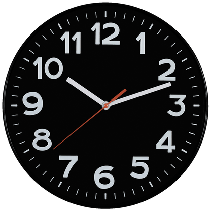 home Zidni sat, staklena prednja strana, 1 x AA baterija, 300 mm - AWC300BK