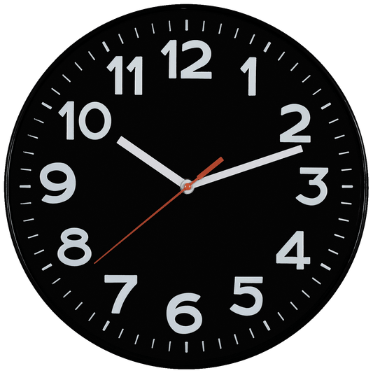 home Zidni sat, staklena prednja strana, 1 x AA baterija, 300 mm - AWC300BK