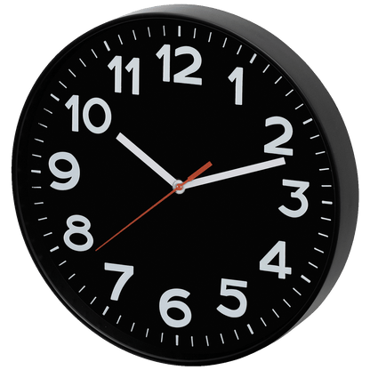 home Zidni sat, staklena prednja strana, 1 x AA baterija, 250 mm - AWC250BK