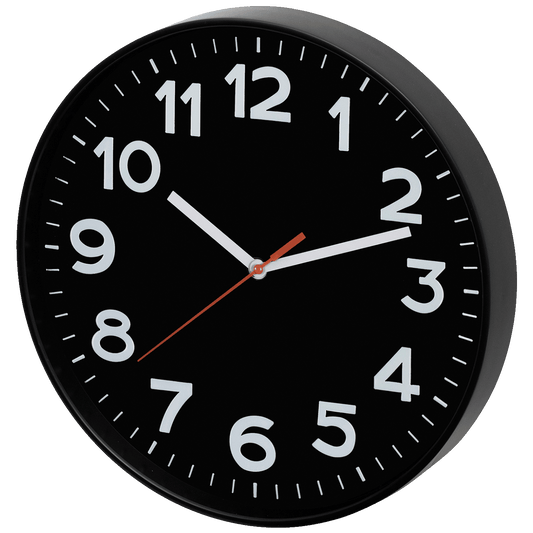 home Zidni sat, staklena prednja strana, 1 x AA baterija, 250 mm - AWC250BK