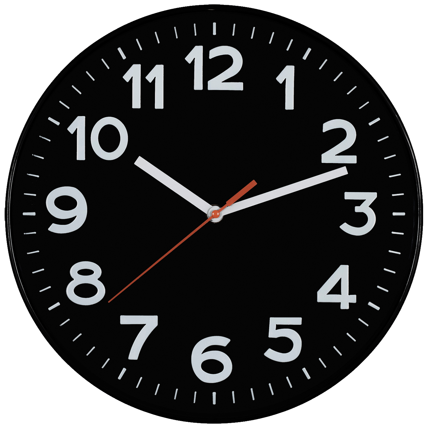 home Zidni sat, staklena prednja strana, 1 x AA baterija, 250 mm - AWC250BK