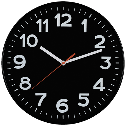home Zidni sat, staklena prednja strana, 1 x AA baterija, 250 mm - AWC250BK