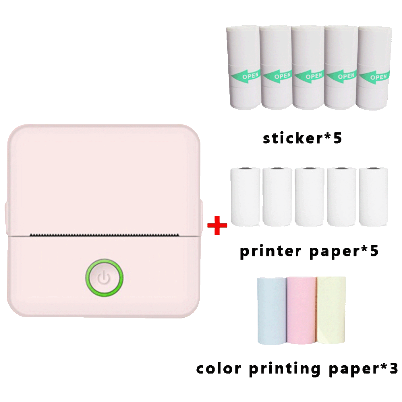 NN-Su Printer, mobilni , Zero INK, Bluetooth, set - X6 Mini Printer,set,Bluetooth,Pink