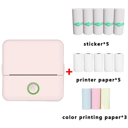 NN-Su Printer, mobilni , Zero INK, Bluetooth, set - X6 Mini Printer,set,Bluetooth,Pink