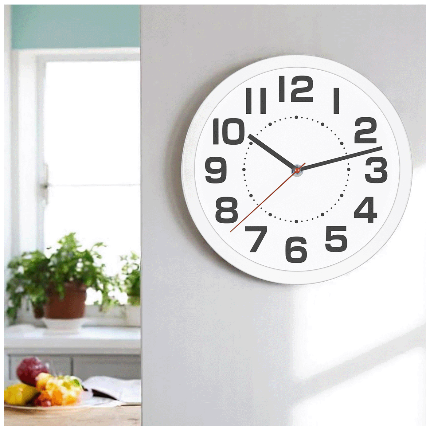 home Zidni sat, staklena prednja strana, 1 x AA baterija, 250 mm - AWC250WH