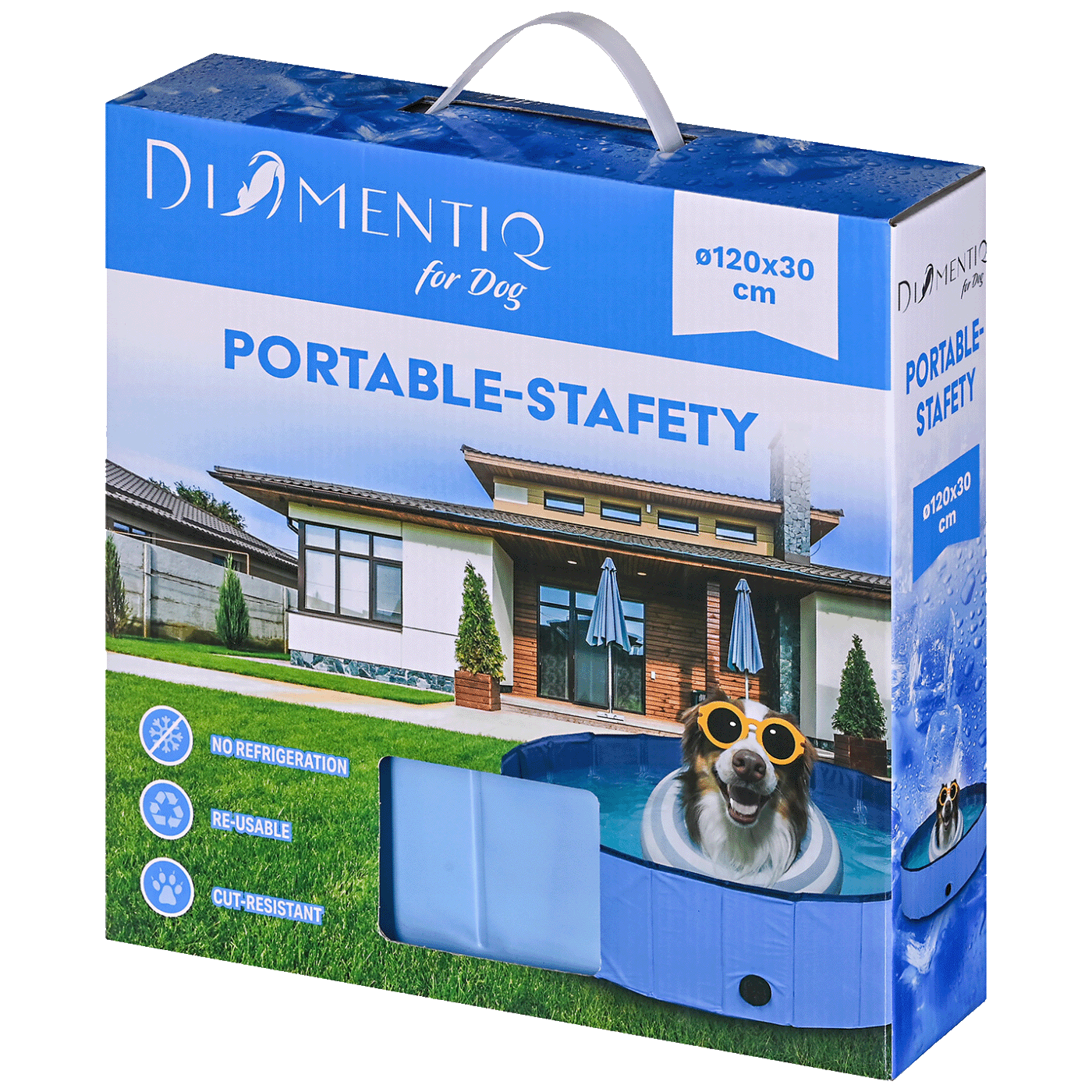 NN Sklopivi bazen za pse 120 x 30cm,  DIAMENTIQ - Foldable dog pool DIAMENTIQ