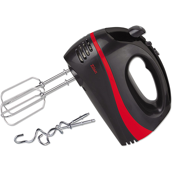 Zilan Mikser ručni, 5 brzina+turbo, 300 W, crno/crvena - ZLN8402/BK