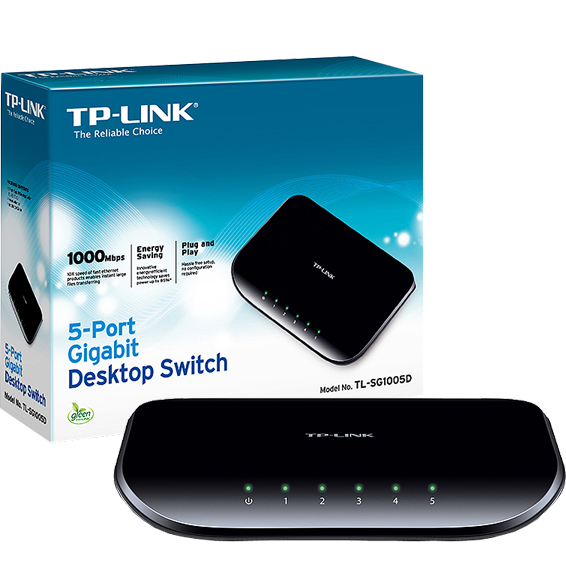 TP-LINK 5-Portni desktop switch, 5 x 10/100/1000 - TL-SG1005D