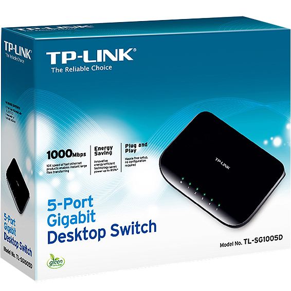 TP-LINK 5-Portni desktop switch, 5 x 10/100/1000 - TL-SG1005D