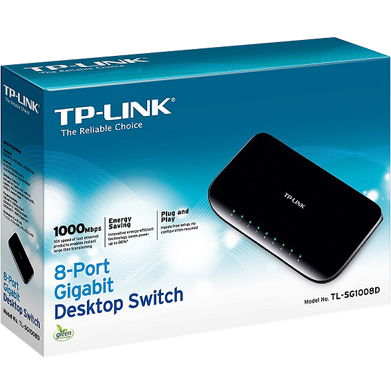 TP-LINK 8-Portni desktop switch, 5 x 10/100/1000 - TL-SG1008D