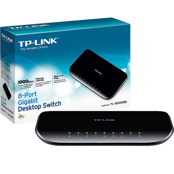 TP-LINK 8-Portni desktop switch, 5 x 10/100/1000 - TL-SG1008D