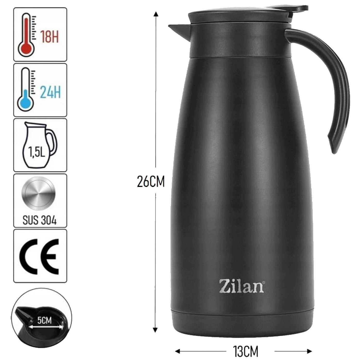 Zilan Termos boca, 1500 ml - ZLN0781
