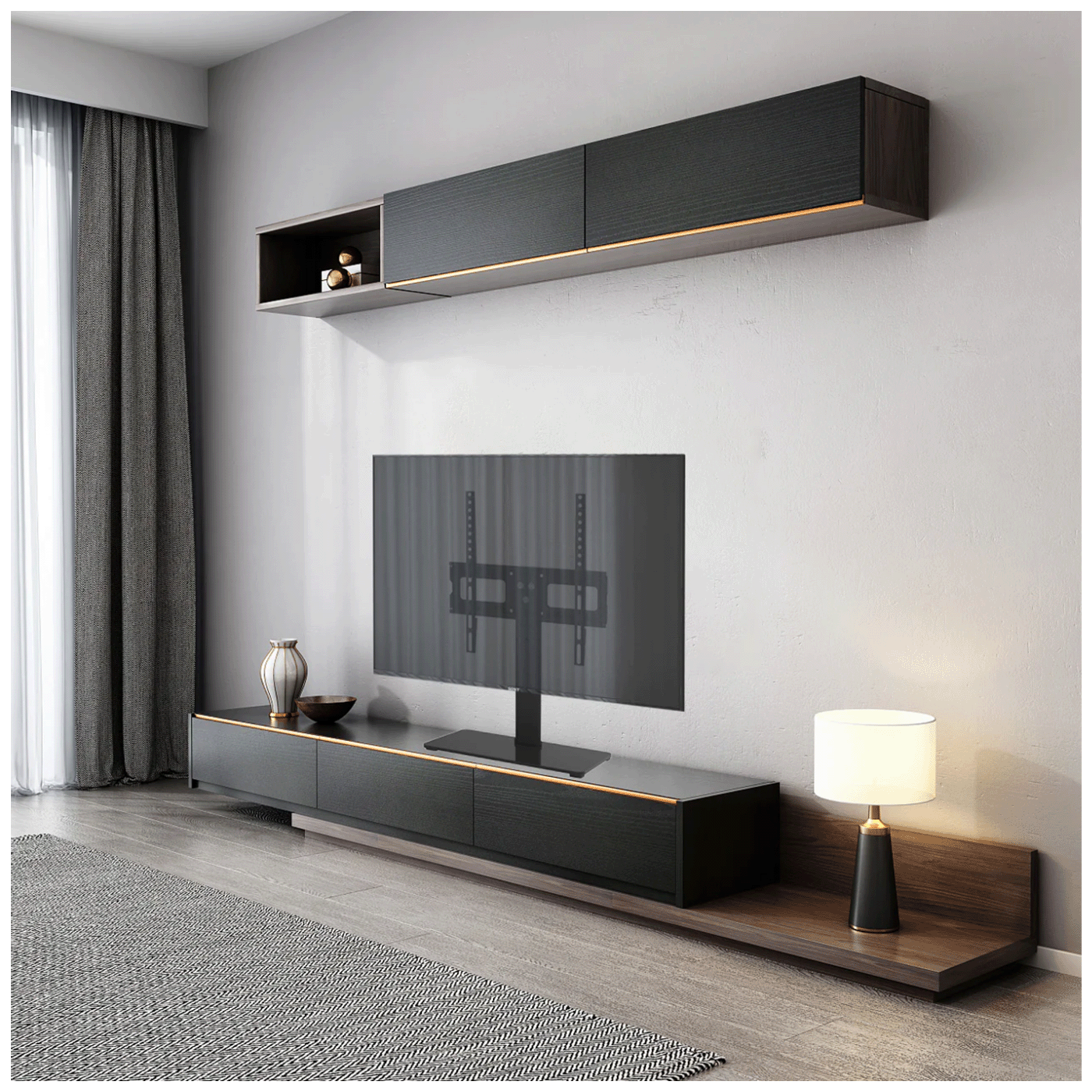 Maclean Stalak za TV, 32" - 65", postolje kaljeno staklo, 40 kg - MC-450