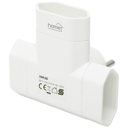 home Strujni razdjeljnik, 3 x EU utičnice, T oblik - TPF3E