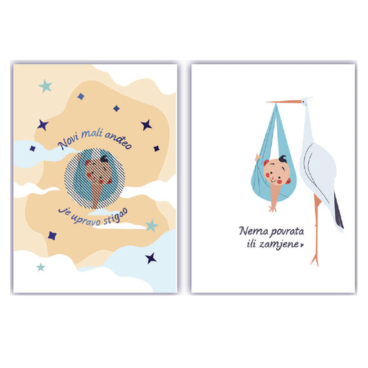 Čestitka Novi mali anđeo, dječak, Buko 66002, Vrabac