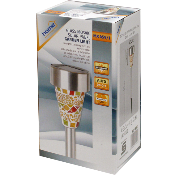 home Solarna vrtna LED lampa, mozaik, staklo / metal, 300 mAh - MX 459/1
