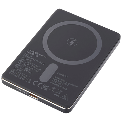 (Intenso) Prijenosni punjač, MagSafe, 5000mAh, bežični, sivi - POWERBANK MW5000 Gray