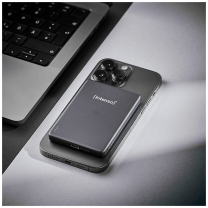 (Intenso) Prijenosni punjač, MagSafe, 5000mAh, bežični, sivi - POWERBANK MW5000 Gray