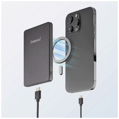 (Intenso) Prijenosni punjač, MagSafe, 5000mAh, bežični, sivi - POWERBANK MW5000 Gray