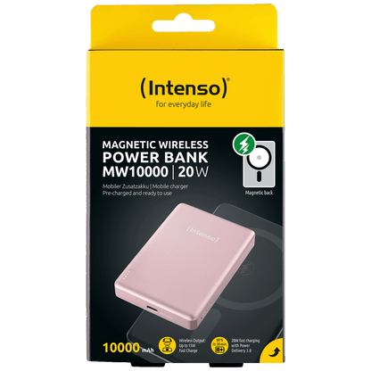 (Intenso) Prijenosni punjač, MagSafe, 10000mAh, bežični - POWERBANK MW10000 Rose
