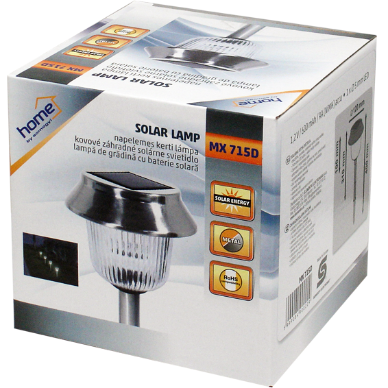 home Solarna vrtna LED lampa, metalna, 600 mAh - MX 715D