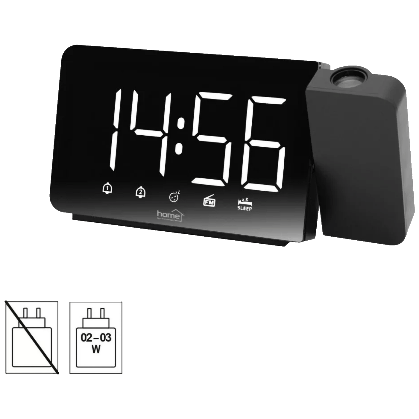 home Sat sa alarmom i projektorom, LED zaslon, FM radio - LTCRP03