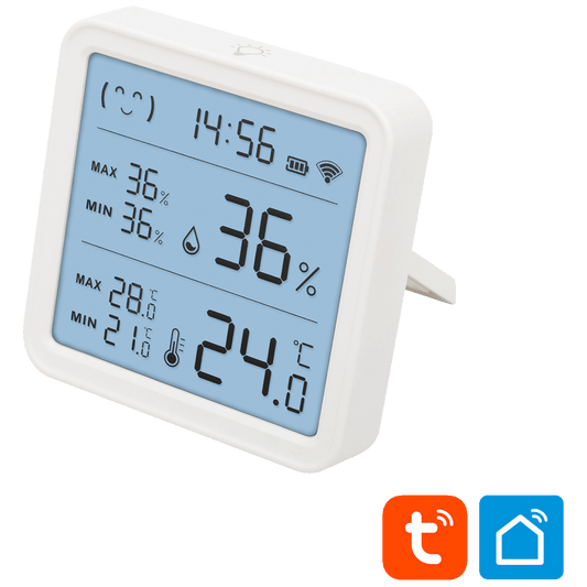 home Pametni mjerač temperature i vlažnosti, LCD, sat - HSTHC