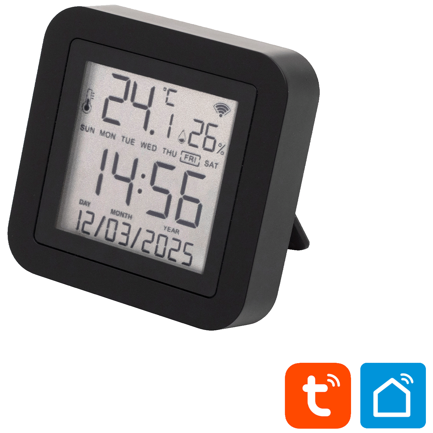 home Daljinski upravljač, mjerač temperature i vlage, sat, LCD - HSTHR