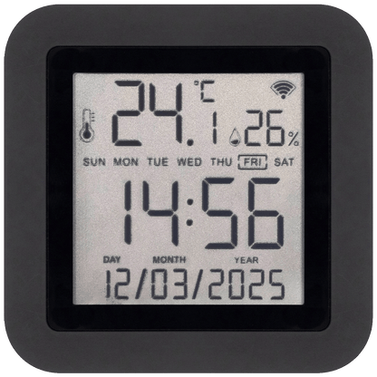 home Daljinski upravljač, mjerač temperature i vlage, sat, LCD - HSTHR