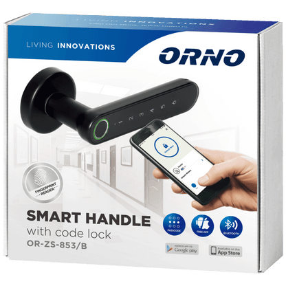 Orno Pametna brava s dodirnom tipkovnicom, čitač otiska prsta, BT - OR-ZS-853/B
