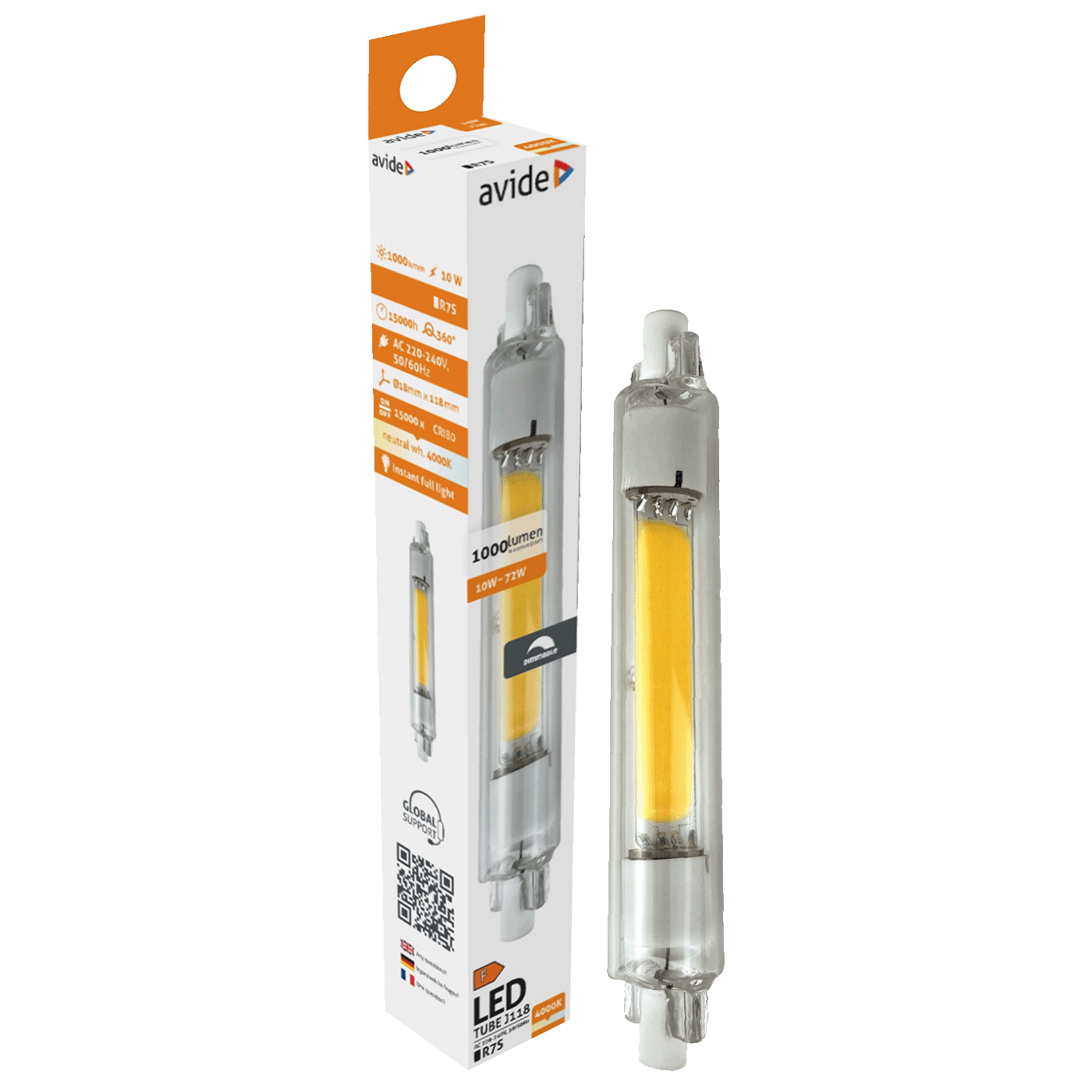 Avide Sijalica, R7S, LED 10W, 4000K, 230V AC, bijela svjetlost - ABR7SNW10W-CL-D