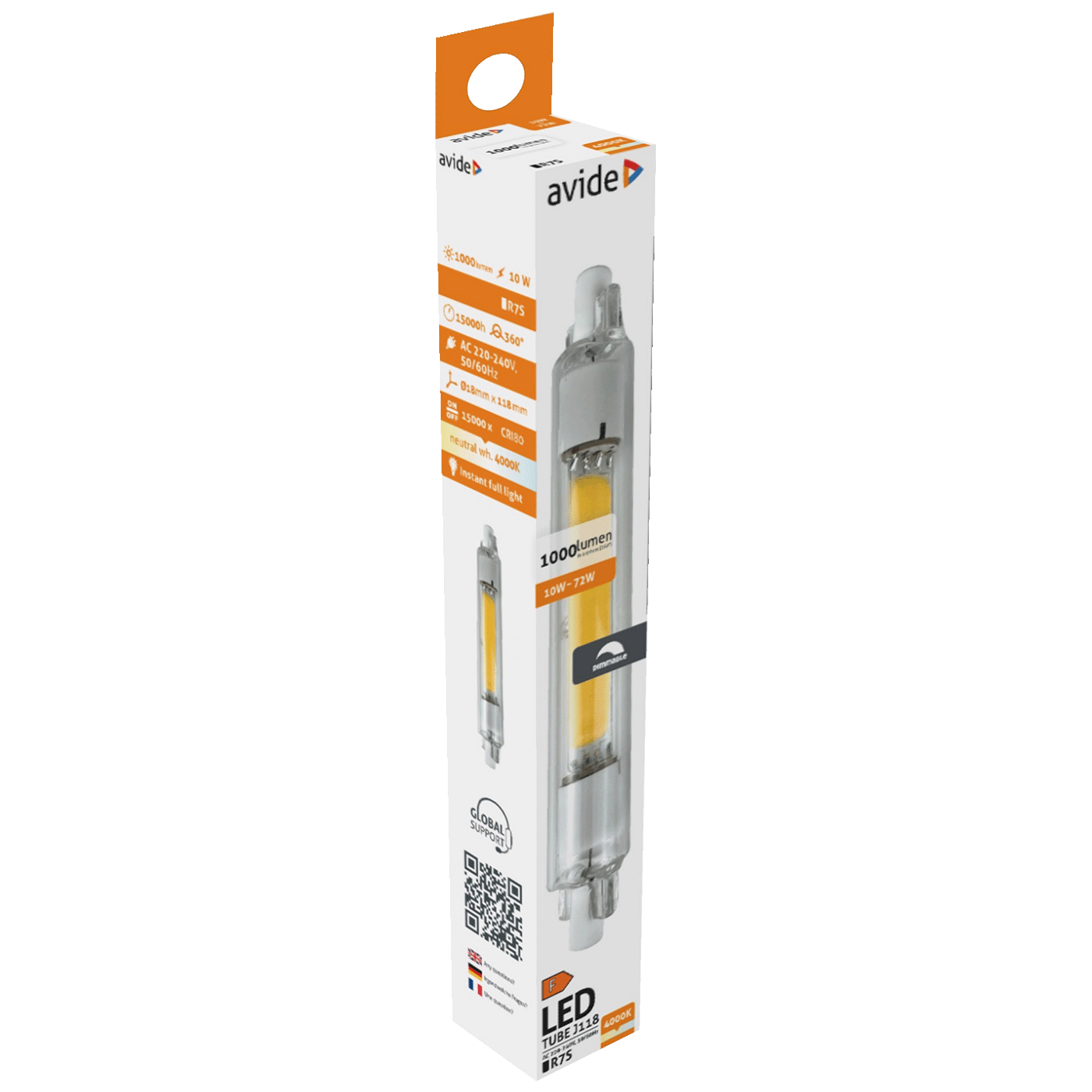 Avide Sijalica, R7S, LED 10W, 4000K, 230V AC, bijela svjetlost - ABR7SNW10W-CL-D