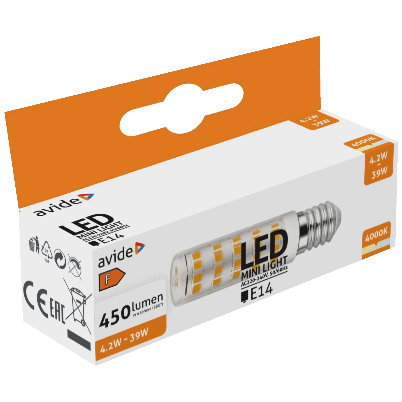Avide LED sijalica, 4.2W, E14, 4000K, IP20 - ABJD14NW-4.2W-B