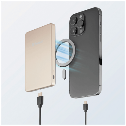 (Intenso) Prijenosni punjač, MagSafe, 5000mAh, bežični, Champagne - POWERBANK MW5000 Champagne