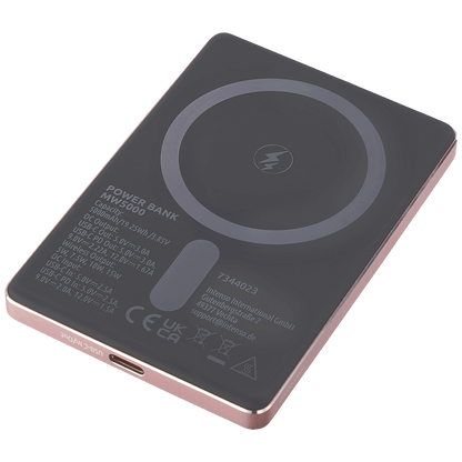 (Intenso) Prijenosni punjač, MagSafe, 5000mAh, bežični, Rose - POWERBANK MW5000 Rose