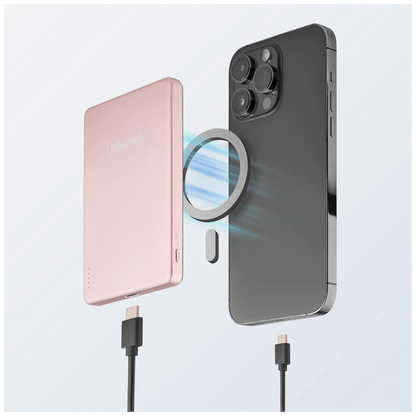 (Intenso) Prijenosni punjač, MagSafe, 5000mAh, bežični, Rose - POWERBANK MW5000 Rose