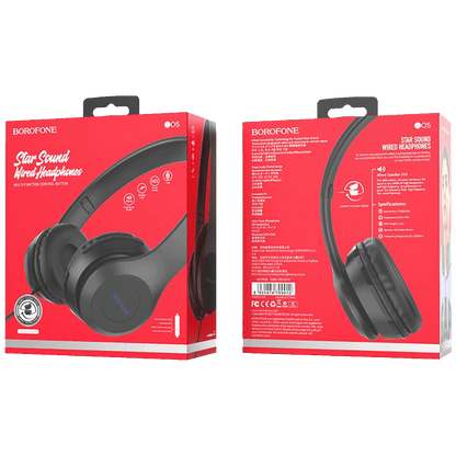 Borofone Slušalice sa mikrofonom, 3.5 mm, dužina kabela 1.2 met. - BO5 Star sound Black