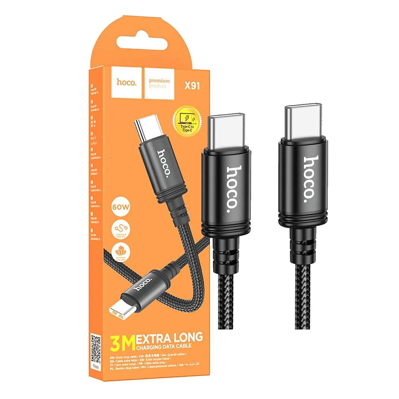 hoco. USB kabl za smartphone, type C, dužina 3 met., 60W - X91 Radiance