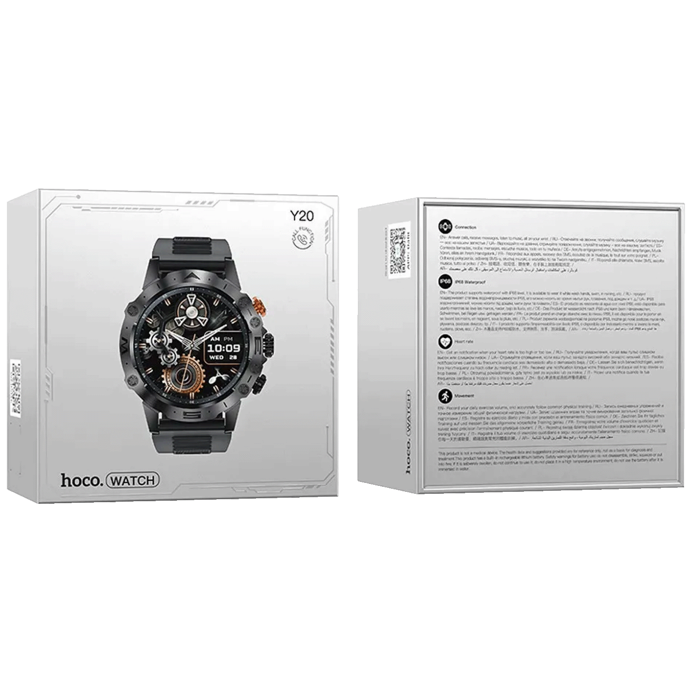 hoco. Pametni sat, 1.53" zaslon, Bluetooth, IP67 - Y20 Black