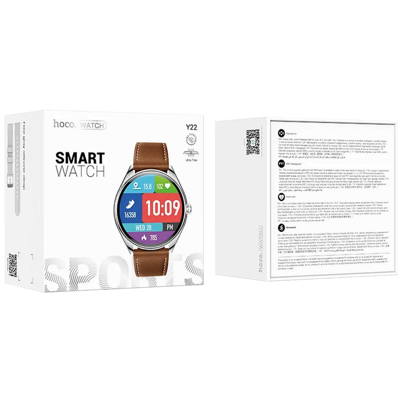 hoco. Pametni sat, 1.43" AMOLED, Bluetooth, IP67 - Y22 Silver