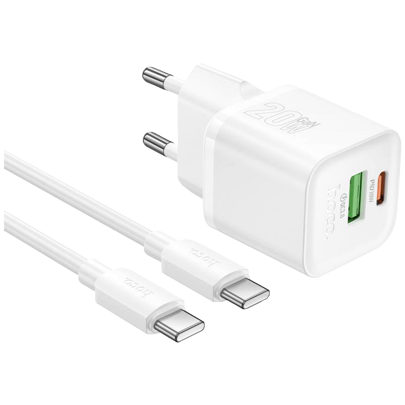 hoco. Punjač kućni sa type C kabelom, PD20W + QC3.0 - N65 Ingenious type C