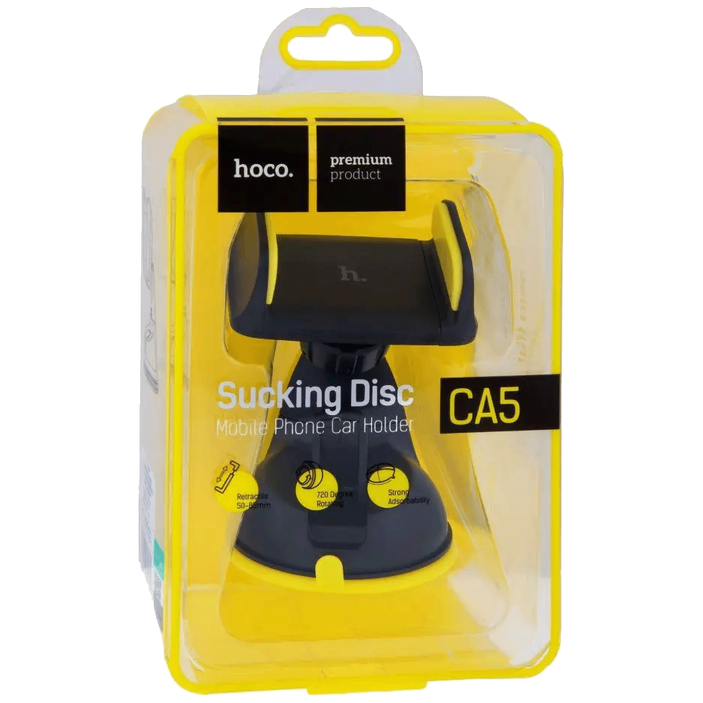 hoco. Auto držač za mobilne uređaje, vakuum - CA5 Yellow