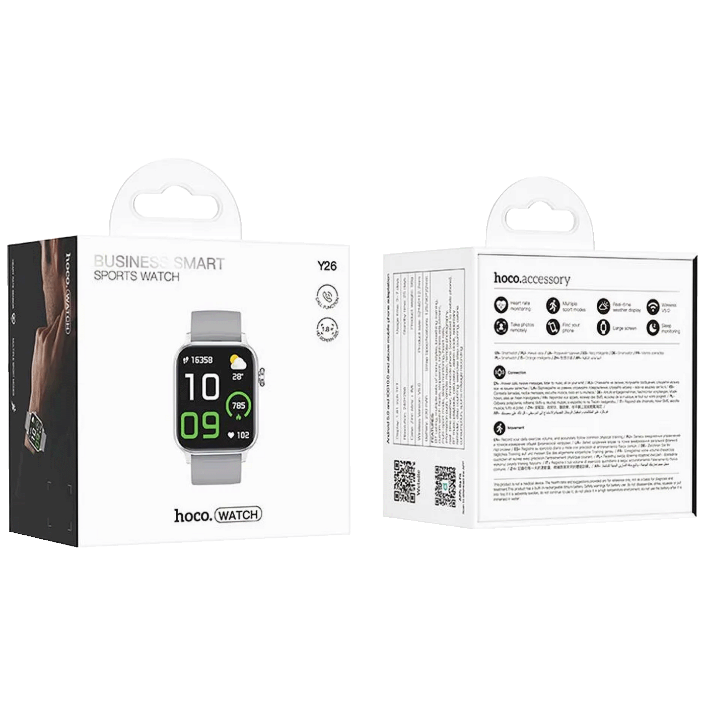 hoco. Pametni sat, 1.81" TFT zaslon, Bluetooth, IPX4 - Y26 Silver