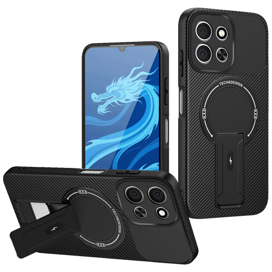 NN-Su Maska za Redmi 15C, Carbon Fiber Texture, MagSafe, stalak - Redmi 15C MagSafe Phone Case