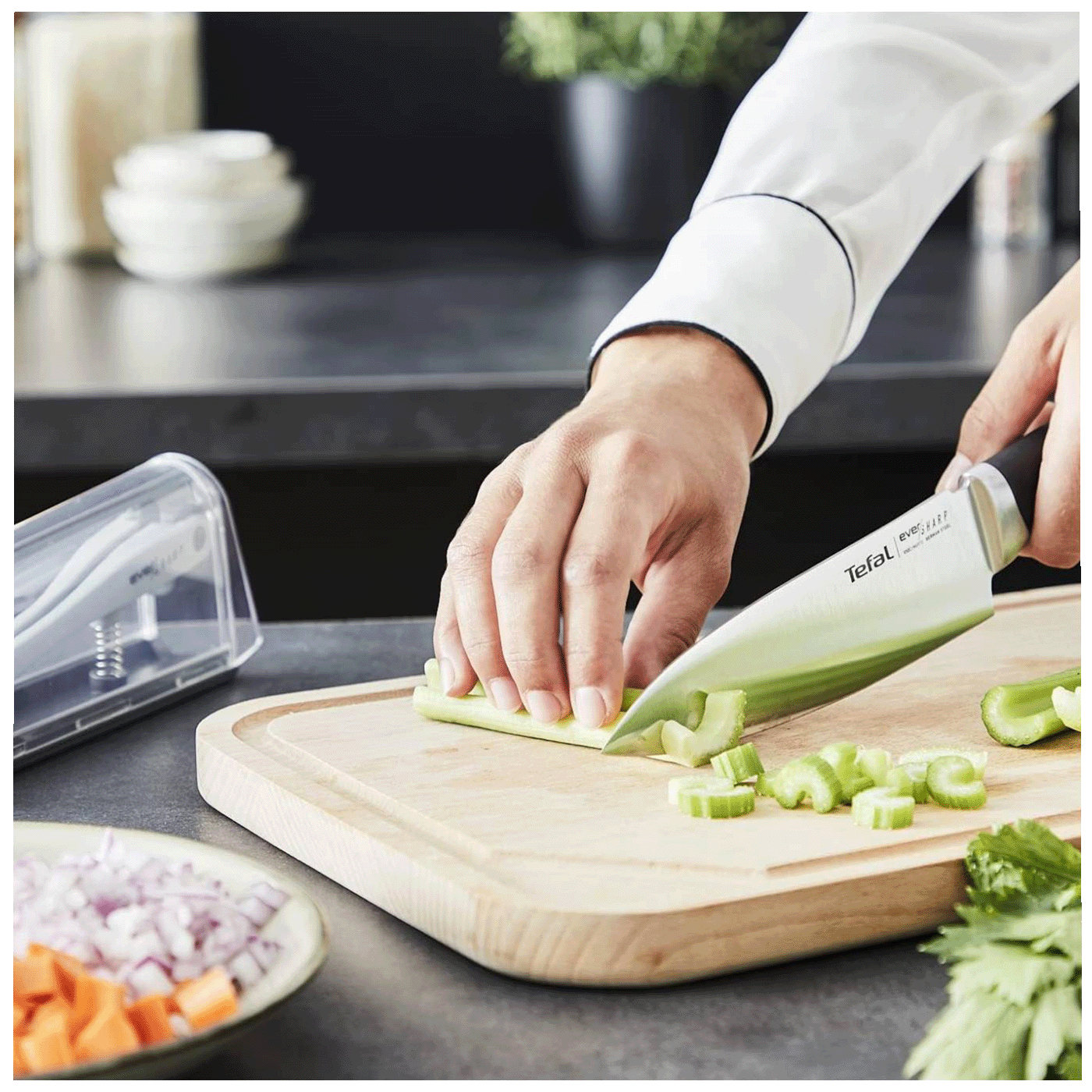 Tefal Nož 16.5 cm i oštrač, set, EverSharp - K2569004