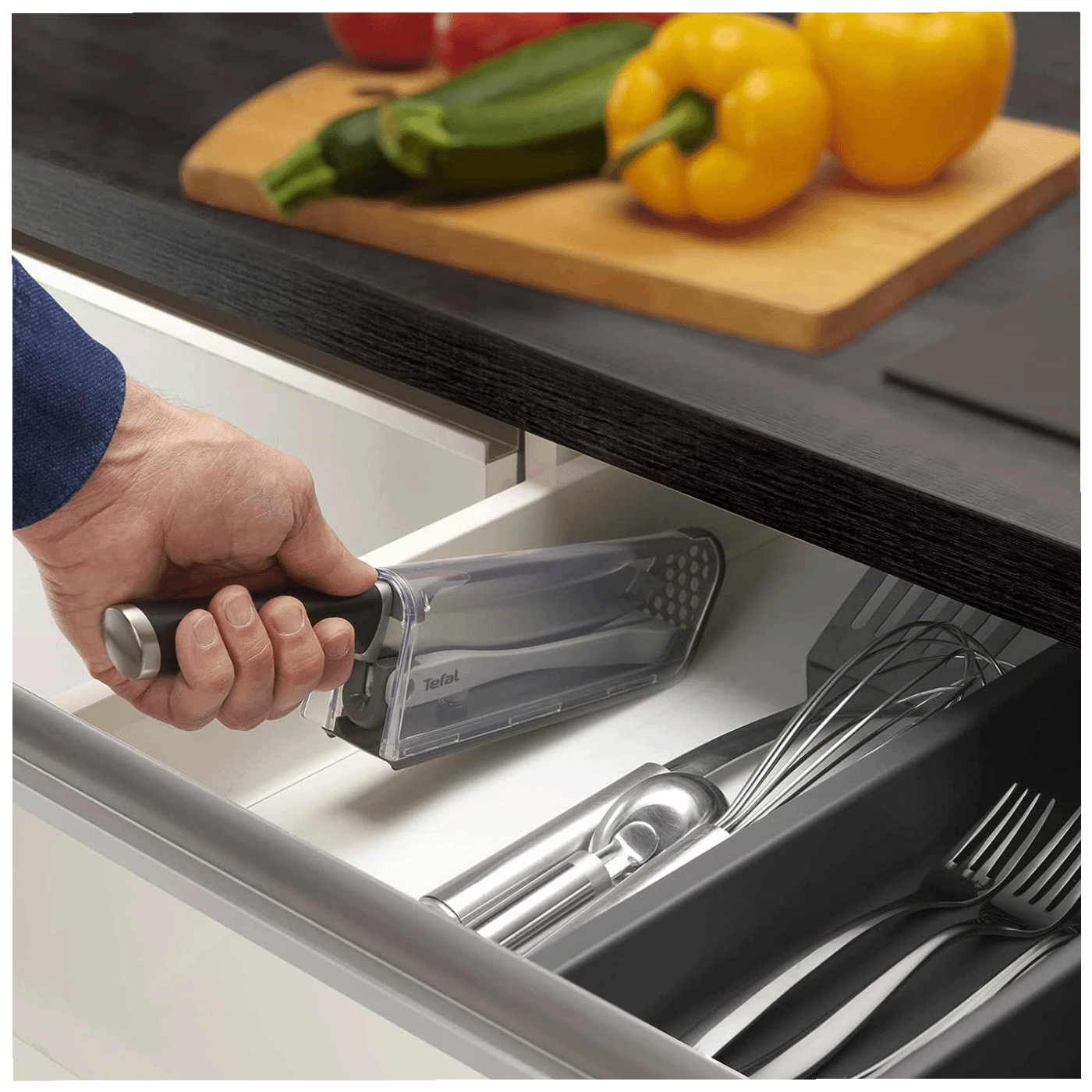 Tefal Nož 16.5 cm i oštrač, set, EverSharp - K2569004